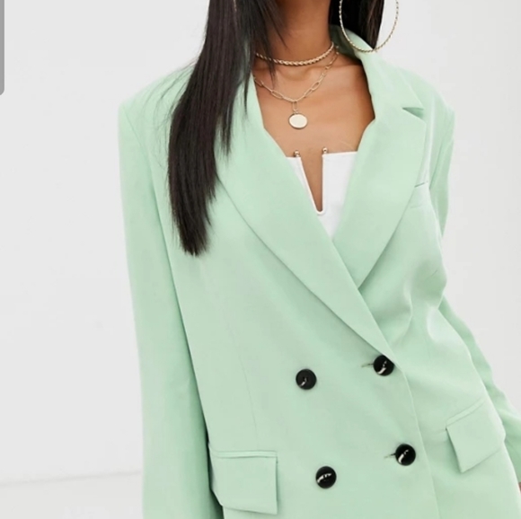 Apple Mint Green oversized boyfriend blazer - Picture 4 of 4